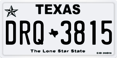 TX license plate DRQ3815