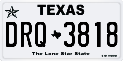 TX license plate DRQ3818