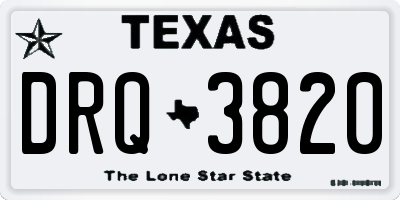 TX license plate DRQ3820