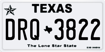 TX license plate DRQ3822