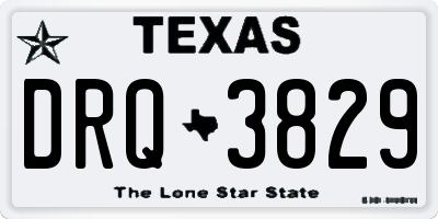 TX license plate DRQ3829