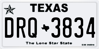 TX license plate DRQ3834