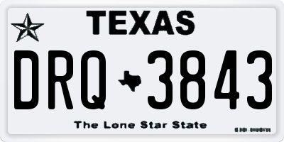 TX license plate DRQ3843