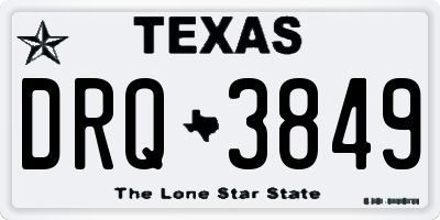 TX license plate DRQ3849