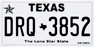 TX license plate DRQ3852