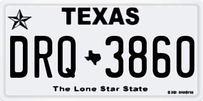 TX license plate DRQ3860