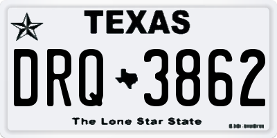 TX license plate DRQ3862