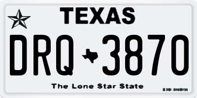 TX license plate DRQ3870