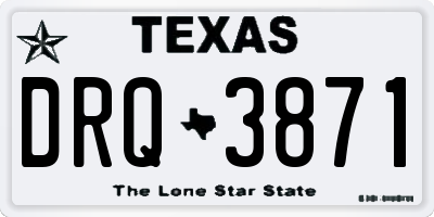 TX license plate DRQ3871