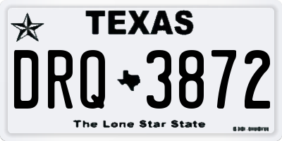TX license plate DRQ3872