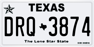TX license plate DRQ3874