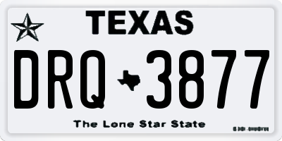 TX license plate DRQ3877