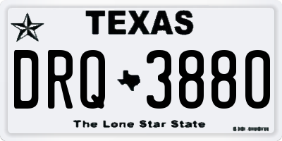 TX license plate DRQ3880
