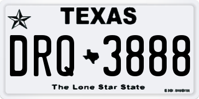 TX license plate DRQ3888