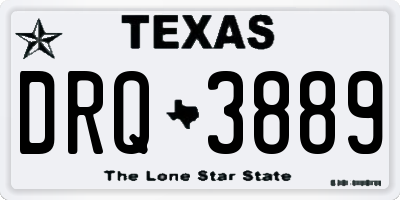 TX license plate DRQ3889
