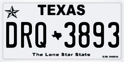 TX license plate DRQ3893