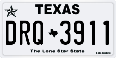 TX license plate DRQ3911
