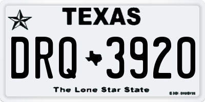TX license plate DRQ3920