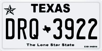 TX license plate DRQ3922