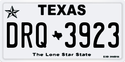 TX license plate DRQ3923