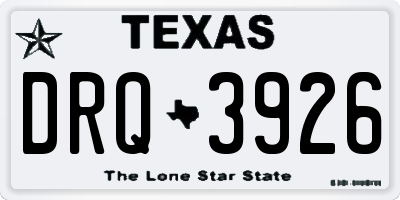 TX license plate DRQ3926