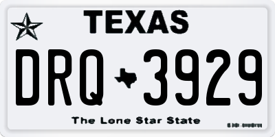 TX license plate DRQ3929