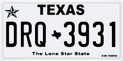 TX license plate DRQ3931