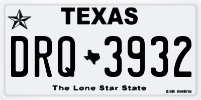TX license plate DRQ3932