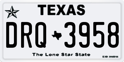 TX license plate DRQ3958