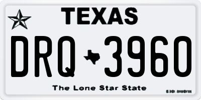 TX license plate DRQ3960