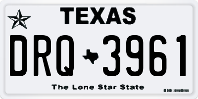 TX license plate DRQ3961