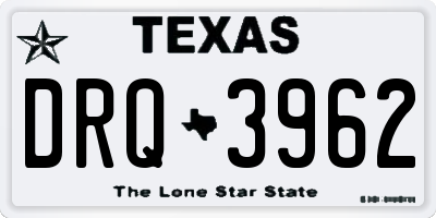 TX license plate DRQ3962