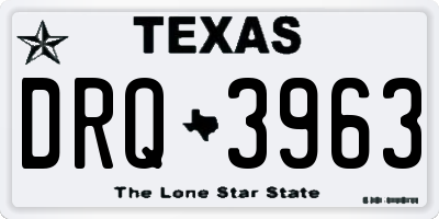 TX license plate DRQ3963