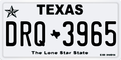 TX license plate DRQ3965