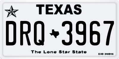 TX license plate DRQ3967