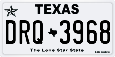 TX license plate DRQ3968