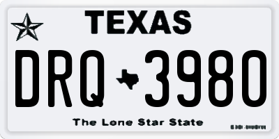 TX license plate DRQ3980