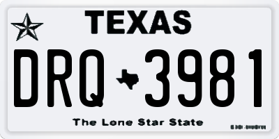 TX license plate DRQ3981