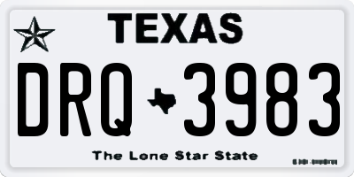 TX license plate DRQ3983