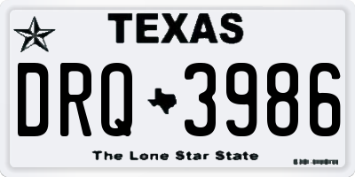TX license plate DRQ3986