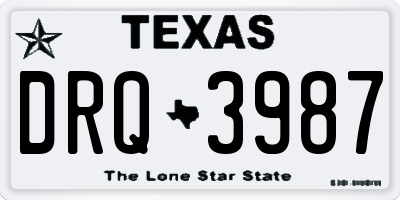TX license plate DRQ3987