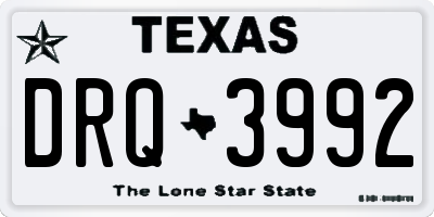 TX license plate DRQ3992