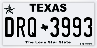 TX license plate DRQ3993