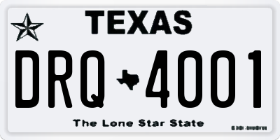 TX license plate DRQ4001