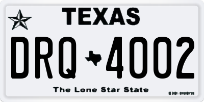 TX license plate DRQ4002