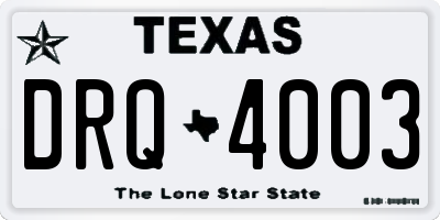 TX license plate DRQ4003