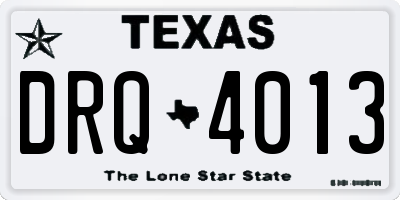 TX license plate DRQ4013