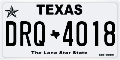 TX license plate DRQ4018