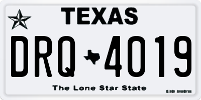 TX license plate DRQ4019