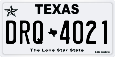 TX license plate DRQ4021